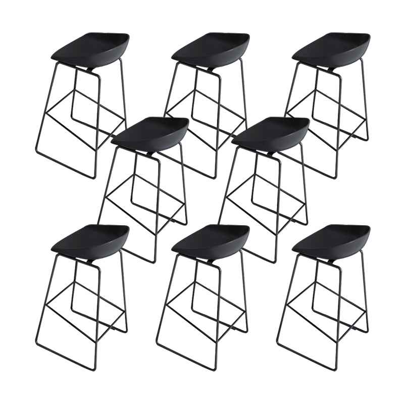 Glam Acrylic Bar Stools Low Back Dining Stools with Metal Base