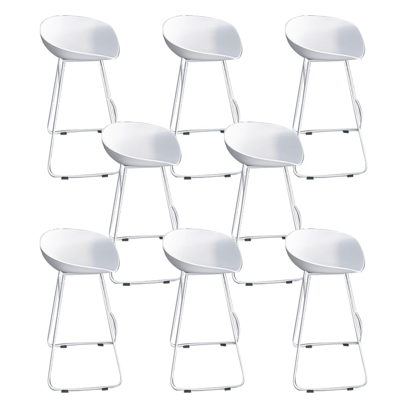 Glam Low Back Bar Stools Metal Dining Stools with Metal Base