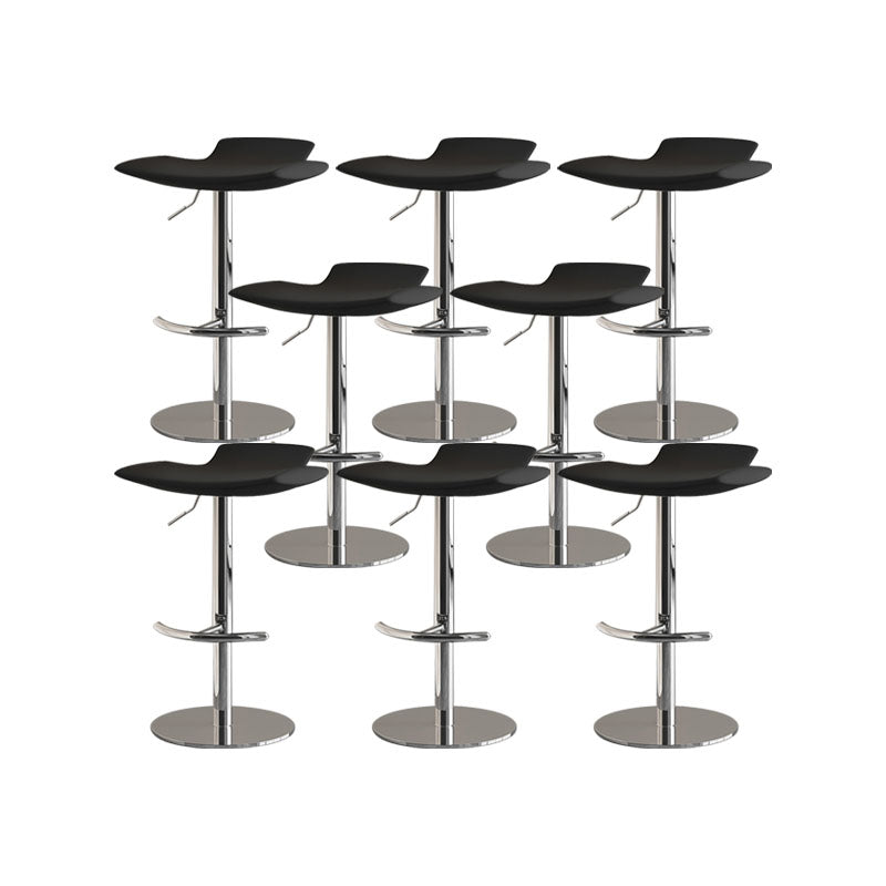 Adjustable Armless Swivel Barstools Saddle Seat Bar Stool with Chrome Base