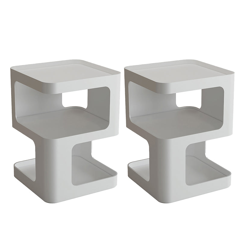 Table de nuit moderne en métal en métal ouvert pour chambre à coucher