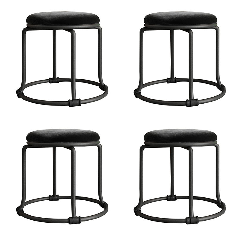 グラマンオットマンベルベットフェード抵抗性ソリッドカラー丸いオットマンの金属脚