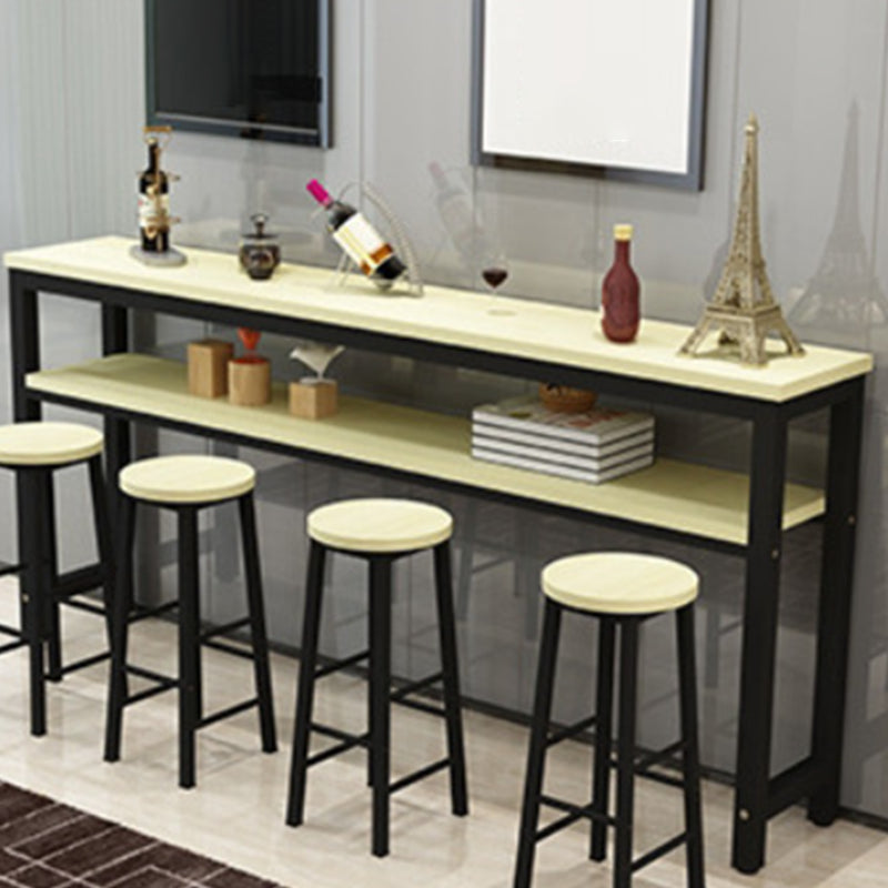 Modern Rectangle Wood Counter Table 3/5 Pieces Bar Table Set for Cafe