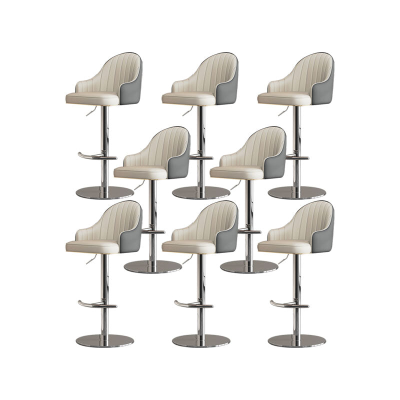 Swivel Adjustable Height Patio Bar Stool Upholstered Indoor Bar Stool with Chrome Base