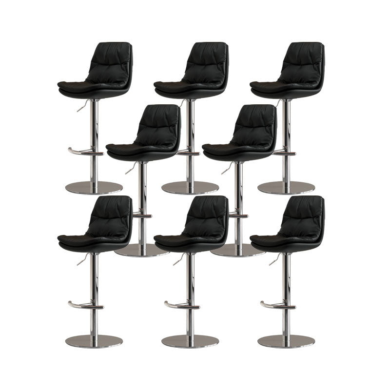 Upholstered Bar Stools Swivel Adjustable Height Bar Stool with Chrome Base