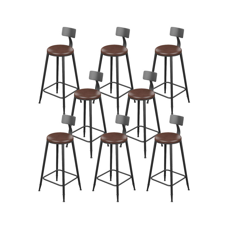 Tabouret de bar en métal industriel tabouret de bar à dos basse avec base noire