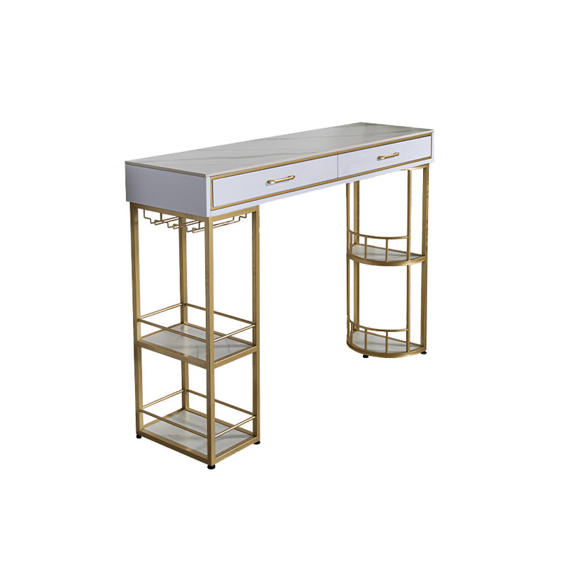 Base de barre de barre de pierre avec tiroirs pour le salon