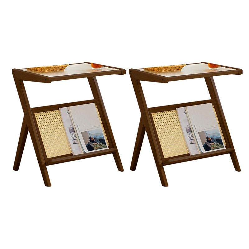 14" Wide Contemporary Corner Table Wood Storage Accent Side Table 22"L x 15"W x 22"H Brown 2 Clearhalo 'Coffee & Accent Tables' 'End & Side Tables' 'end_side_tables' 'furn' 'furn_end_side_tables' 'Furniture' 'Living Room Furniture' 7282864