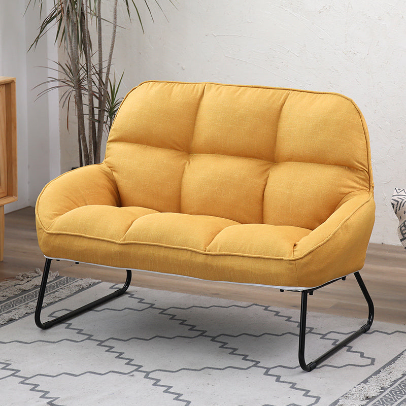 Flared Arm Fabric Simple Sofa Scandinavian Biscuit Back Loveseat