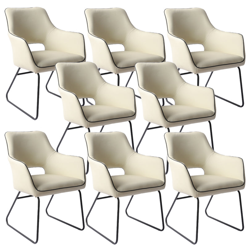 Silla de oficina moderna de cuero sin brazo de cuero ajustable altura de altura de escritorio