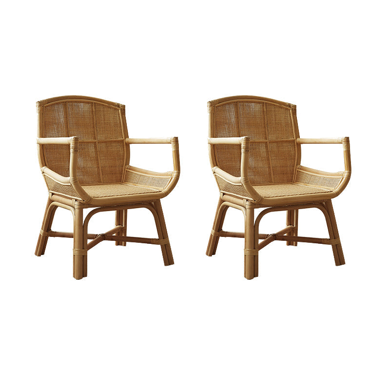Solid Wood Lounge Chair Woven Back Side Chair for Living Room Wood Fabric 2 Piece Set Clearhalo 'Accent Chairs' 'accent_chairs' 'Chairs & Seating' 'furn' 'furn_accent_chairs' 'Furniture' 'Living Room Furniture' 7290779