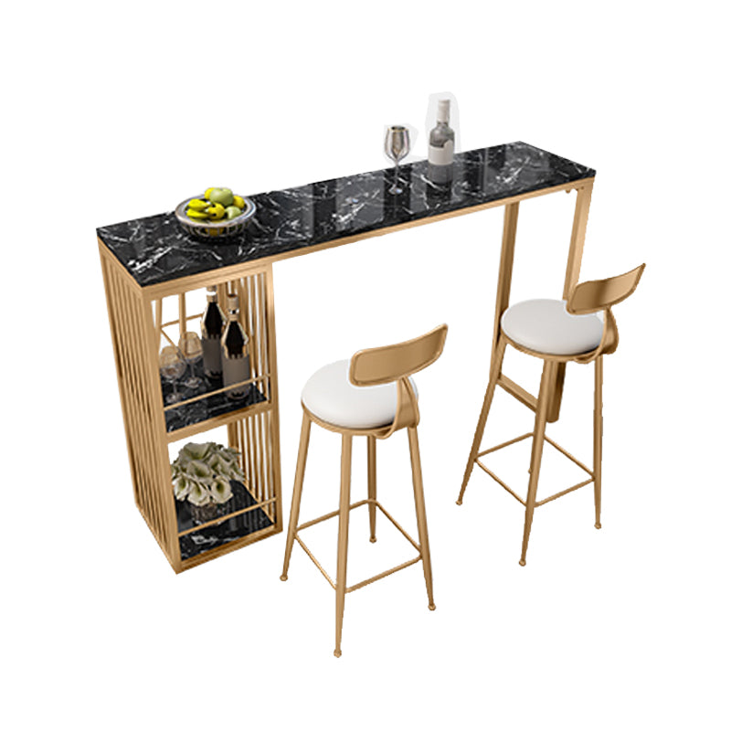 Mesa de bar rectangular de piedra glam mesa almacenable para sala de estar