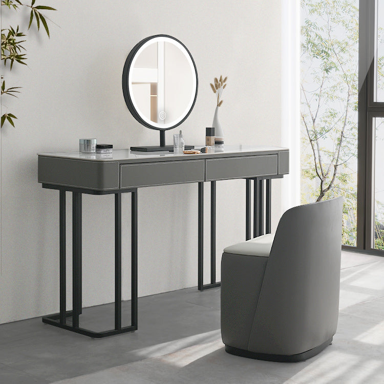 Modern Stone Top Makeup Dressing Table with 2 Drawers for Bedroom