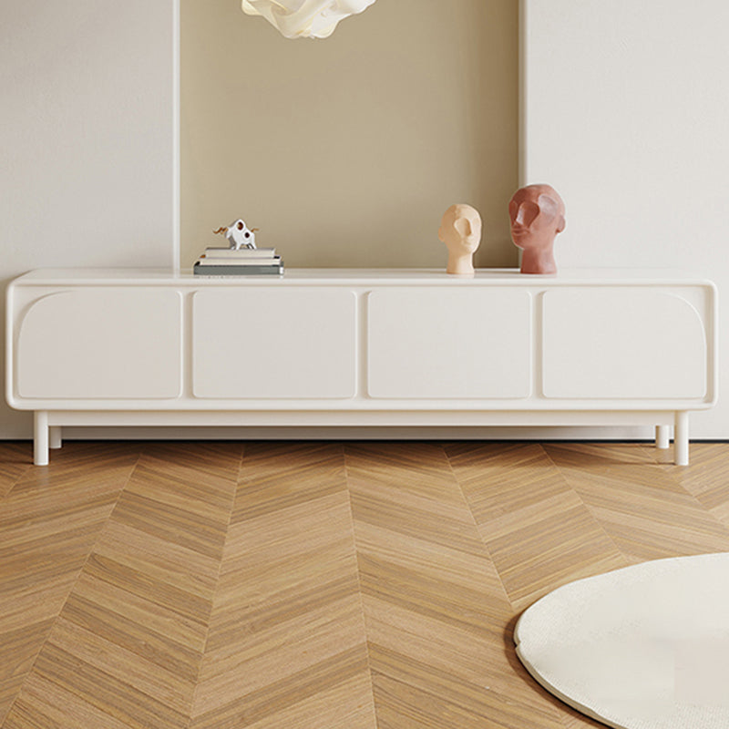 Contemporary TV Console Wooden White Media Console with Doors 87"L x 14"W x 19"H Clearhalo 'furn' 'furn_tv_stands_entertainment_centers' 'Furniture' 'Living Room Furniture' 'TV Stands & Entertainment Centers' 'TV Stands & Media Storage Furniture' 'tv_stands_entertainment_centers' 7309266