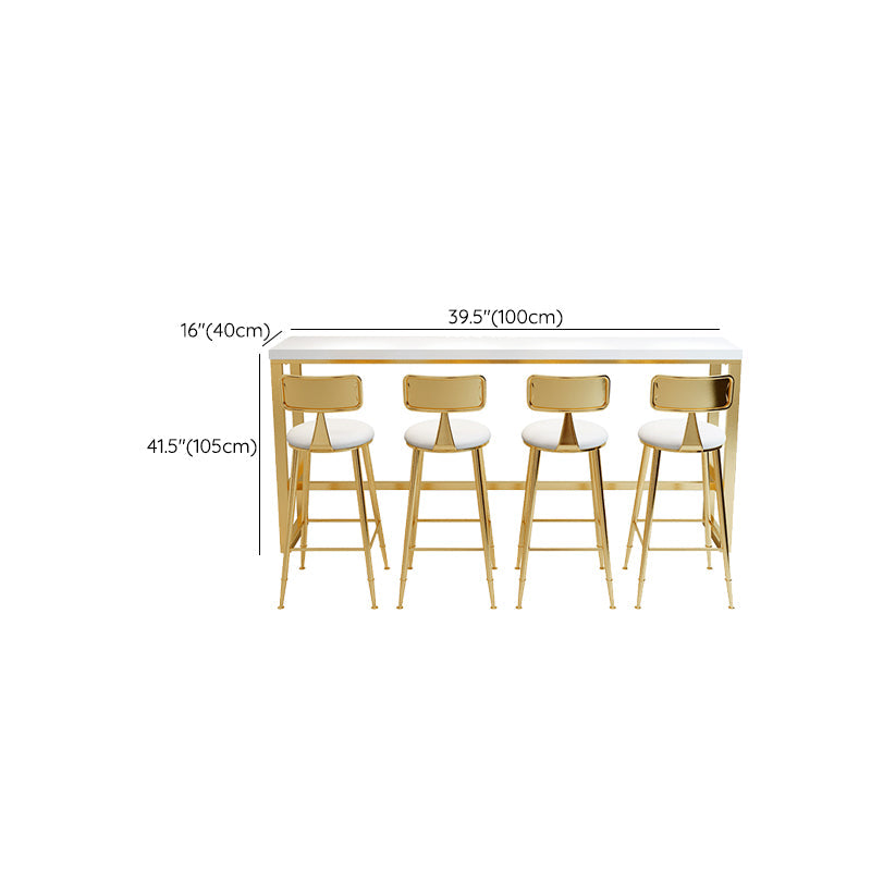 Mesa de barra blanca Mesa de comedor de base de caballete moderna para cocina