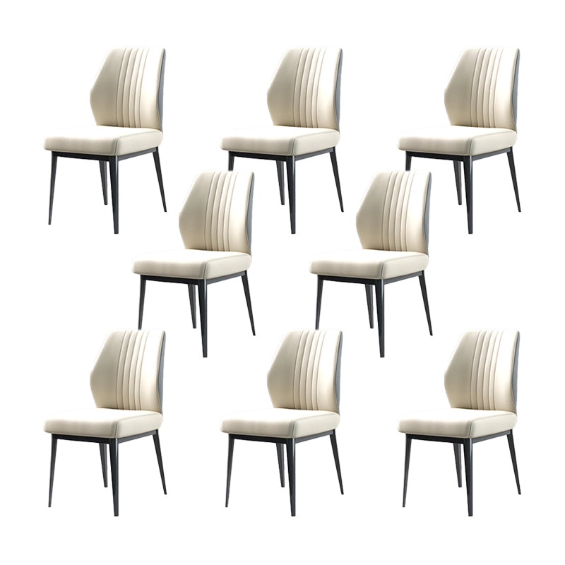 Faux Leather Dining Chairs Nordic Style Parsons Chair for Dining Room