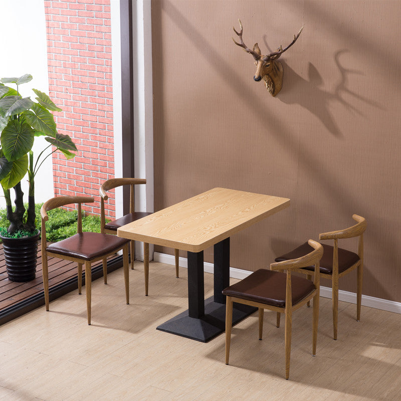 Juego de mesa de comedor industrial 1/3/5 piezas con muebles de base de metal