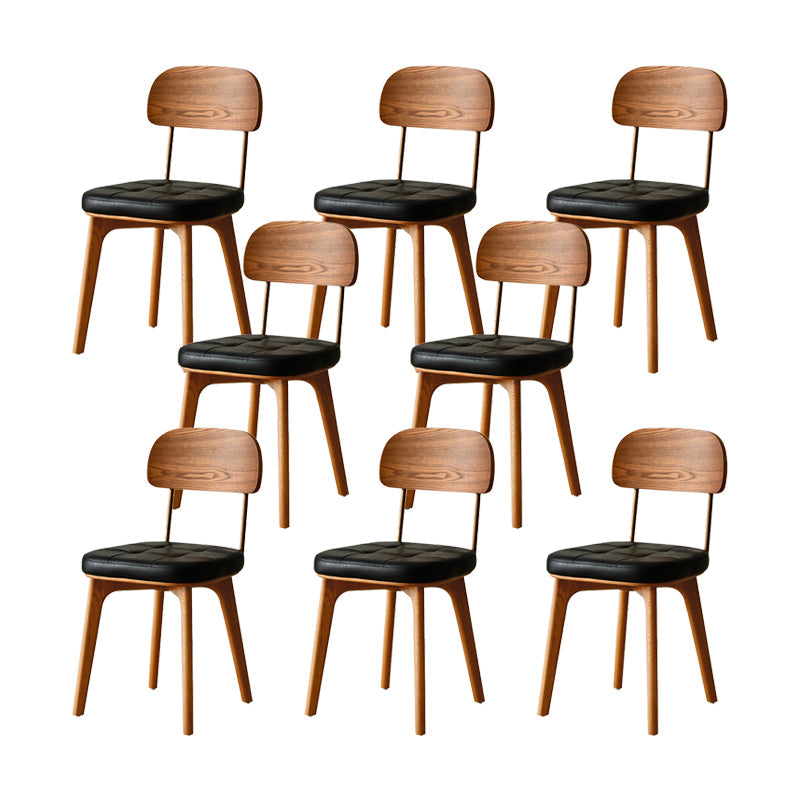 Contemporary Upholstered Armless Chair Indoor Faux Leather Dining Chair