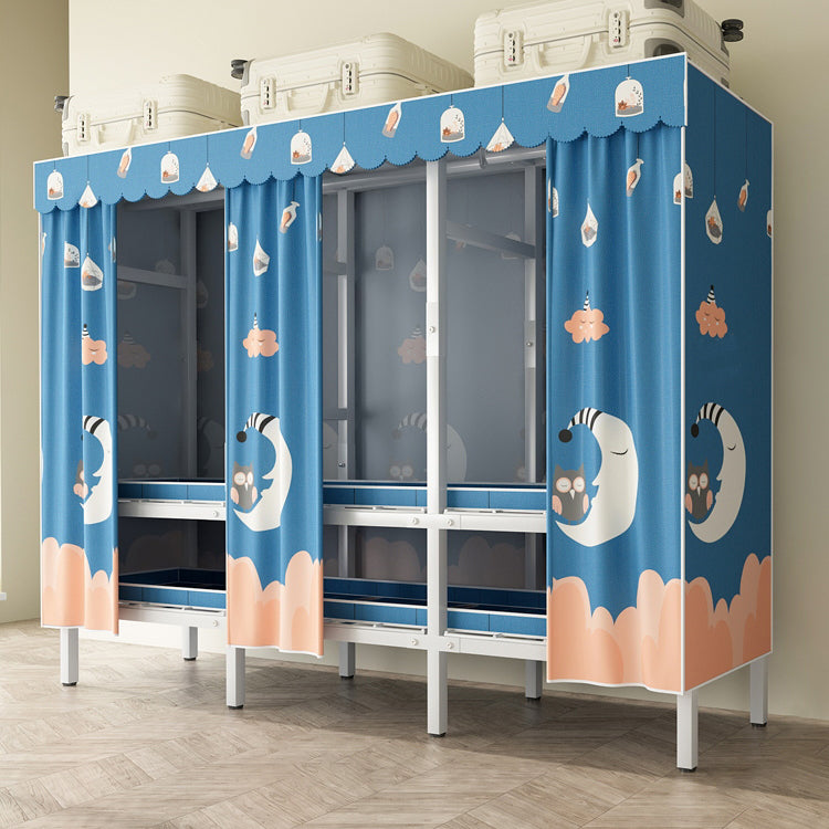 Armoire à ossature métallique autoportante moderne Armoire pliable avec canne à vêtements