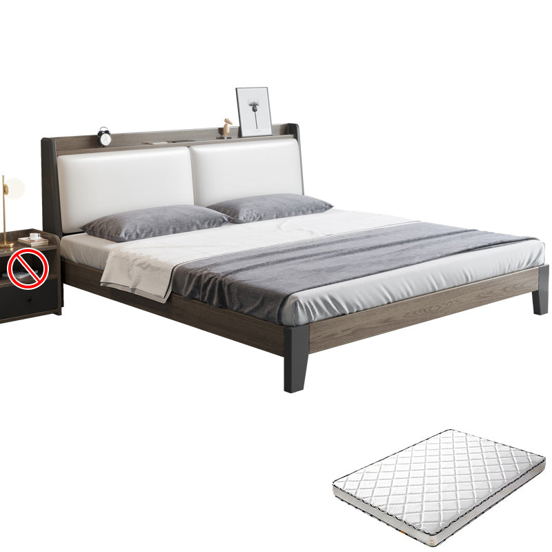 Contemporary Wood and Upholstered Bed Rectangular Standard Bed