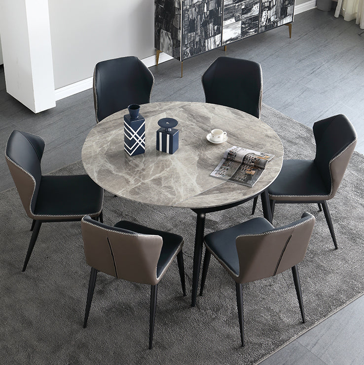 Juego de mesa de comedor extensible 1/4/5/7 Piezas con muebles de cocina de base de metal