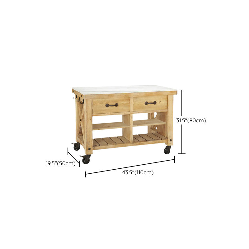 Modern Kitchen Island Table Dining Room Wooden Base Prep Table with Casters Clearhalo 'furn' 'furn_kitchen_islands_carts' 'Furniture' 'Kitchen & Dining Furniture' 'Kitchen Islands & Carts' 'kitchen_islands_carts' 7319232