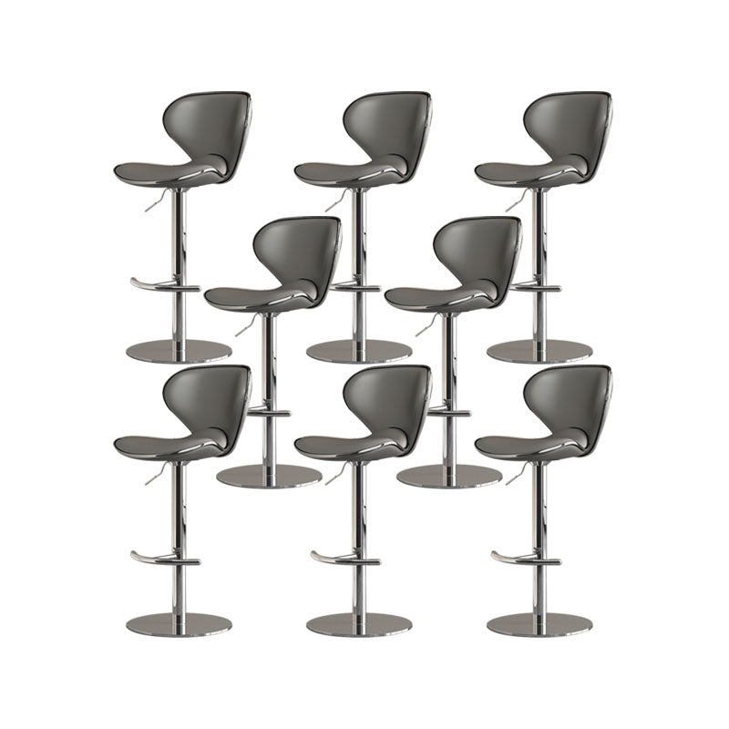 Glam Style Upholstered Bar Stools Swivel Adjustable Height Bar Stool with Chrome Base