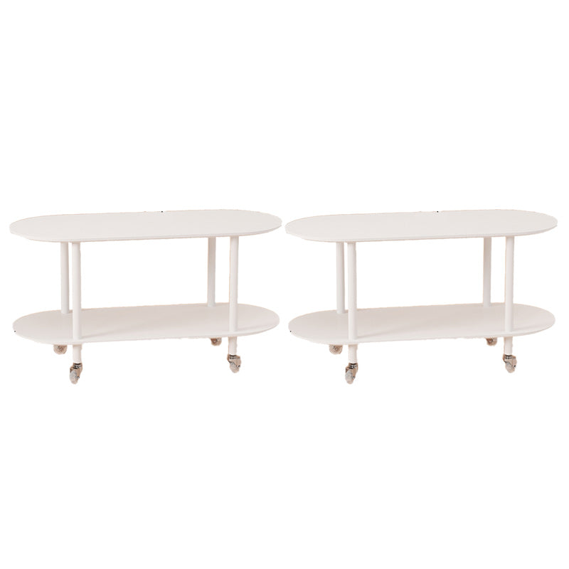 14" Wide Contemporary Corner Table Storage Oval Accent Side Table White 2 Clearhalo 'Coffee & Accent Tables' 'End & Side Tables' 'end_side_tables' 'furn' 'furn_end_side_tables' 'Furniture' 'Living Room Furniture' 7325675