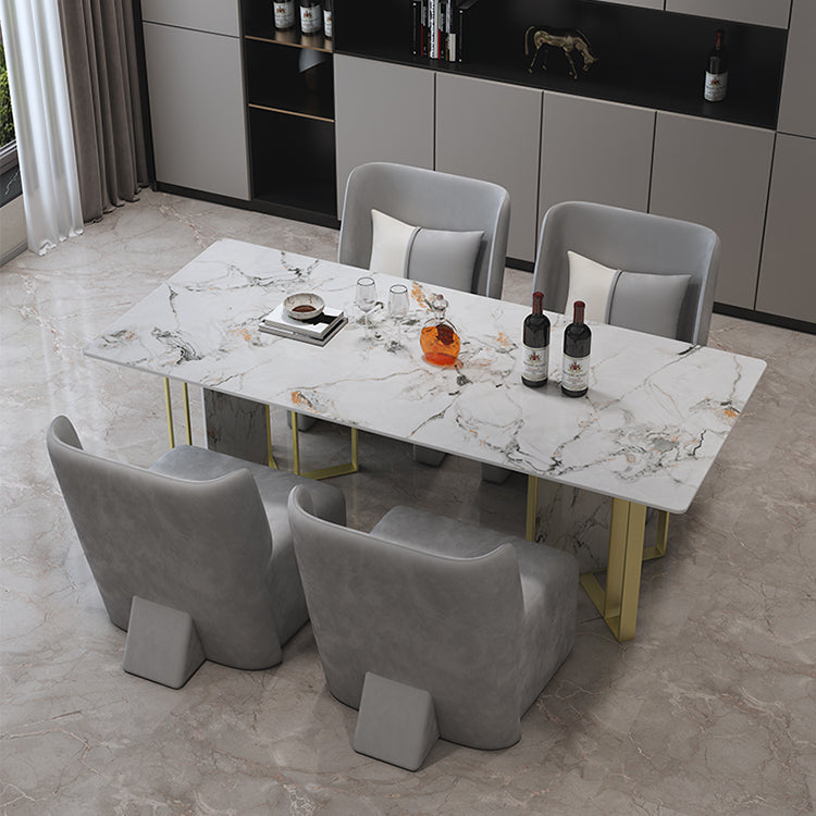 Glam Stone Möbel 1/5 PCs Standardhöhe Essecke Tisch mit Stühlen