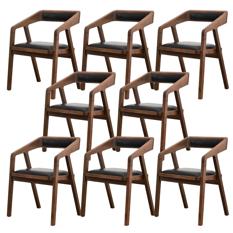 Contemporary Upholstered Arm Chair Home Walnut Wood Dining Chair 8 Piece Set Clearhalo 'Dining Chairs' 'Dining Tables & Seating' 'dining_chair' 'furn' 'furn_dining_chair' 'Furniture' 'Kitchen & Dining Furniture' 7332291