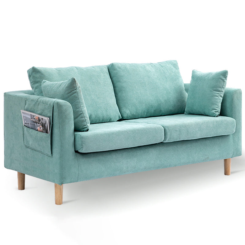 Sofá de brazo cuadrado suelto de los cojines de tela de 2 plazas con almacenamiento