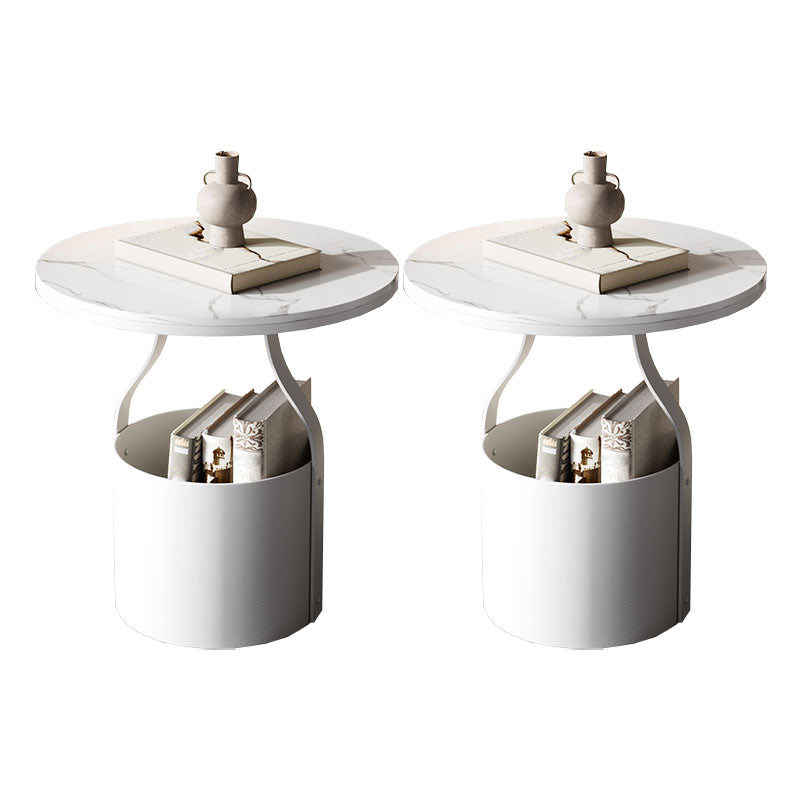 Cabinet de chevet de rangement ouvert contemporain Stone Accent Table Table table de nuit pour chambre à coucher