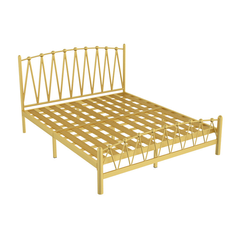 Glam Couleur Couleur ouverte Lit à trame en métal Lit à cadre ouvert avec des jambes en métal