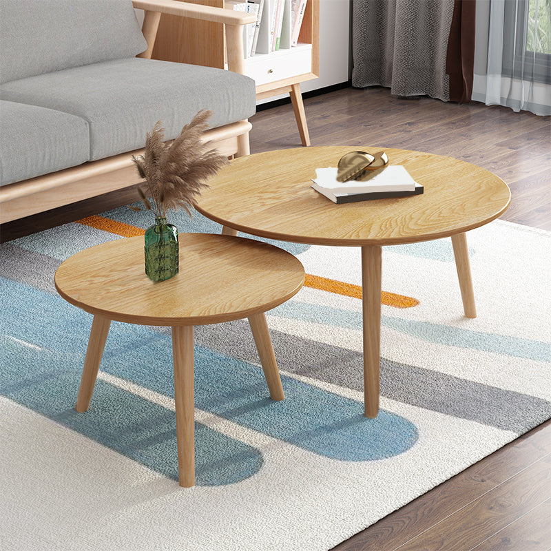 Contemporary Coffee Table Wooden 3 Legs Coffee Cocktail Table Natural Round Clearhalo 'Coffee & Accent Tables' 'Coffee Tables' 'coffee_tables' 'furn' 'furn_coffee_tables' 'Furniture' 'Living Room Furniture' 7340028