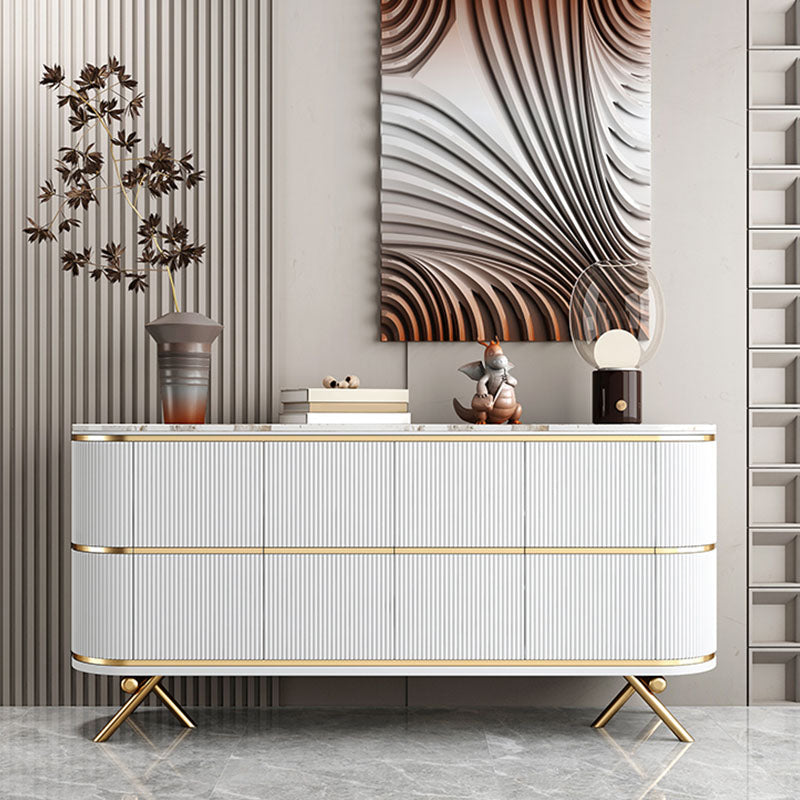 Moderno mobile sideboard in legno ingegnerizzato in stile, alto 33,5 pollici di altezza