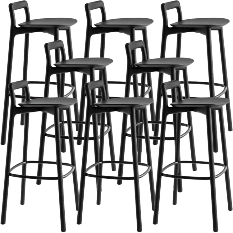 Scandinavian Solid Wood Bar Stool Living Room Faux Leather Counter Stools Black 8 Piece Set Clearhalo 'Bar Furniture' 'Bar Stools' 'bar_stools' 'furn' 'furn_bar_stools' 'Furniture' 'Kitchen & Dining Furniture' 7342735
