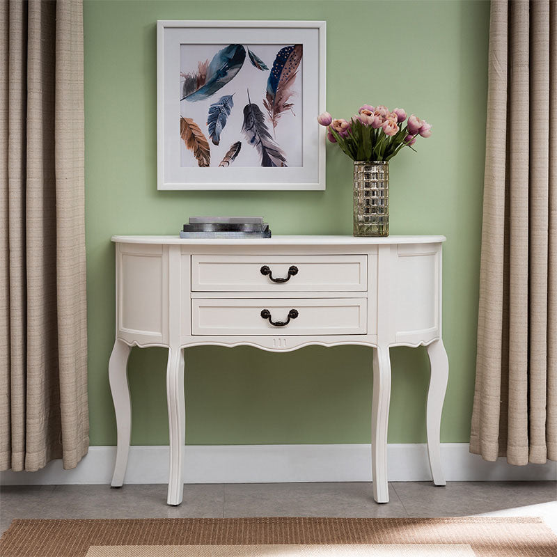 Wooden Console Table Mid Century Modern 14 Inch Wide Accent Table