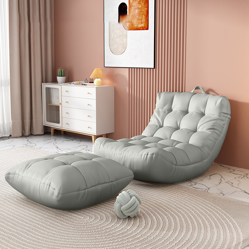 スカンジナビアの房状シングルソファ29.5 "Wフェイクレザーソファとフットレスト