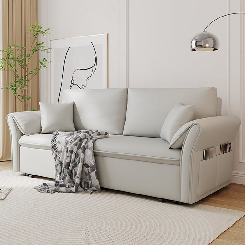 Scandinave White Futon and Mattress Arms Futon Sleeper Sanga avec rangement