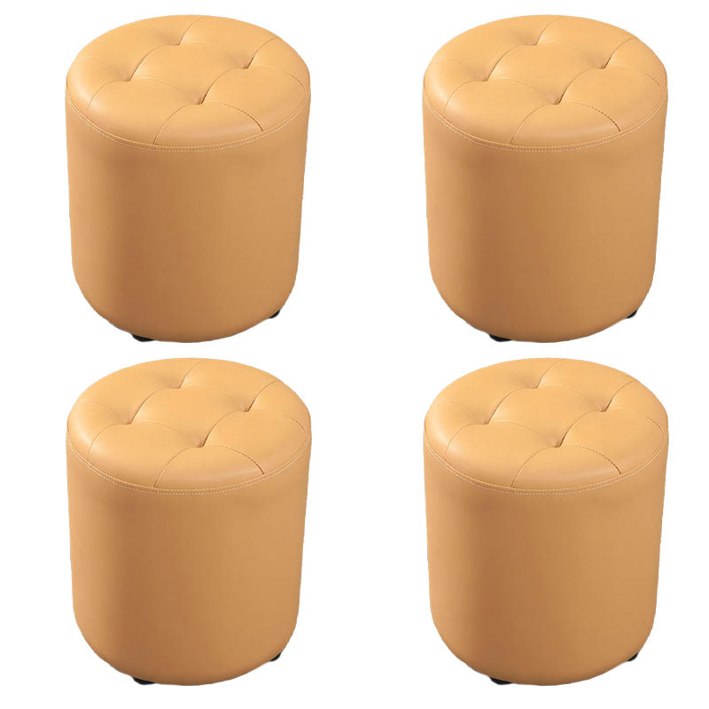 Modern Orange Pouf Water Resistant Round Pouf for Living Room Beige 4 Piece Set Clearhalo 'furn' 'furn_ottomans_poufs' 'Furniture' 'Living Room Furniture' 'Ottomans & Poufs' 'ottomans_poufs' 7346548