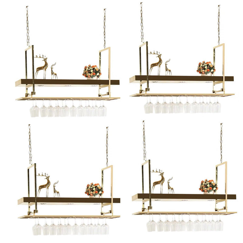 Porta stampato da cucina in metallo in metallo in vetro di vino di lusso in oro