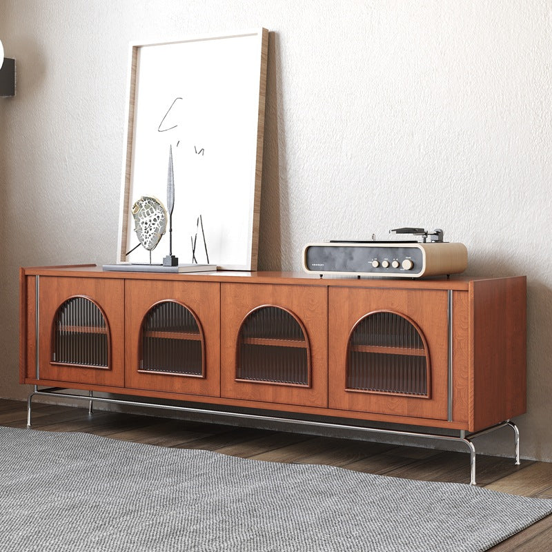 Vintage Cherry Media Console Enclosed Storage TV Stand for Living Room 94"L x 16"W x 25"H Clearhalo 'furn' 'furn_tv_stands_entertainment_centers' 'Furniture' 'Living Room Furniture' 'TV Stands & Entertainment Centers' 'TV Stands & Media Storage Furniture' 'tv_stands_entertainment_centers' 7350558