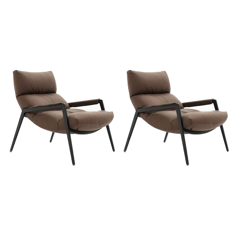 Reclining Side Chair Arms Included Lounge Chair for Living Room Brown Nappa 2 Piece Set Clearhalo 'Accent Chairs' 'accent_chairs' 'Chairs & Seating' 'furn' 'furn_accent_chairs' 'Furniture' 'Living Room Furniture' 7352422