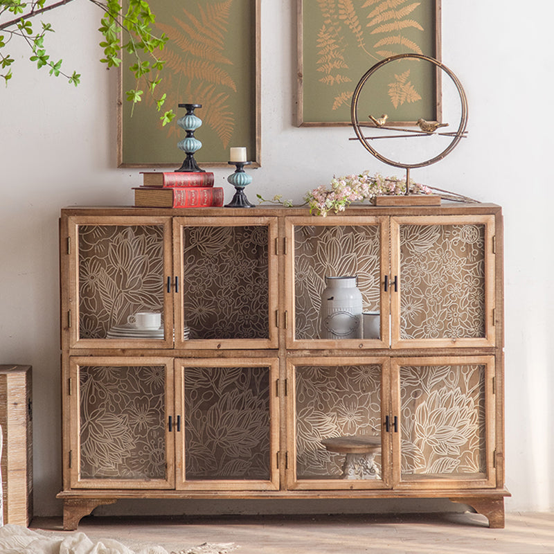 Abbassini tradizionali in vetro Curio armadio in legno massiccio per sala da pranzo