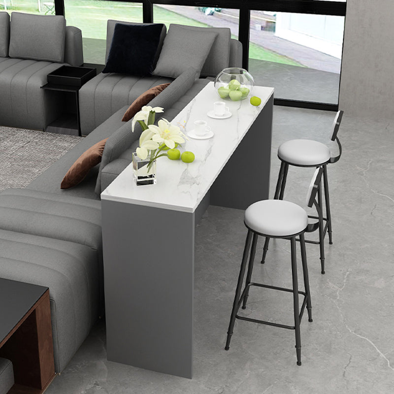 Ensemble de table de pub à rectangle en pierre 1/2/3 pcs de table de bar moderne avec 2 tabourets