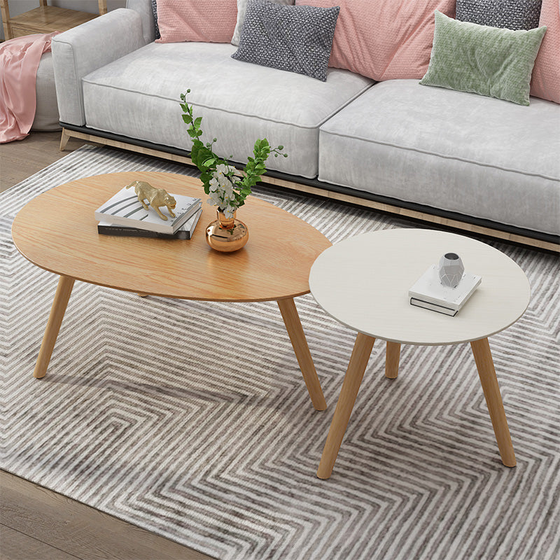 Tavolino in legno massiccio 3 gambe set moderno tavolo da cocktail geometrico