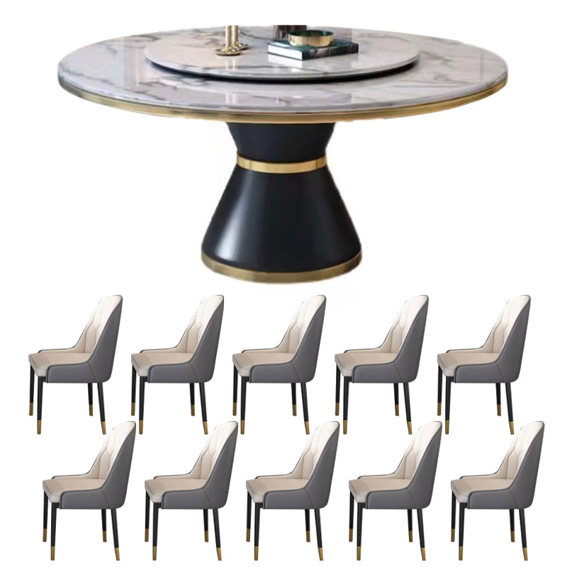 Glam Marble Furniture 5/7/9/11 Standard Height Dining Room Furniture Set for Home
