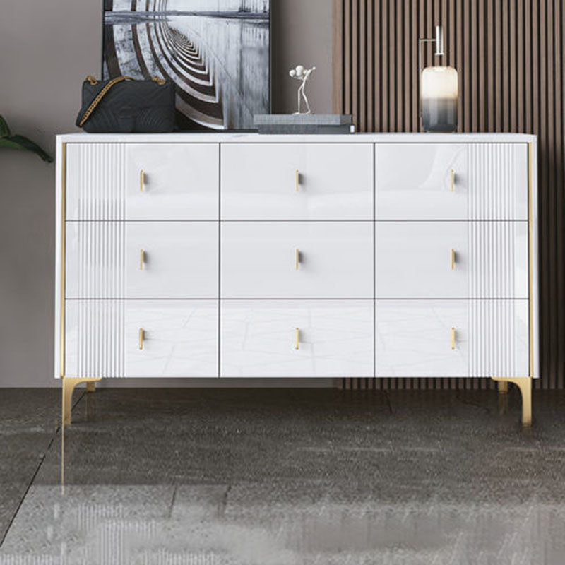 Glam Double commode en pierre de rangement horizontal commode coffre pour chambre à coucher