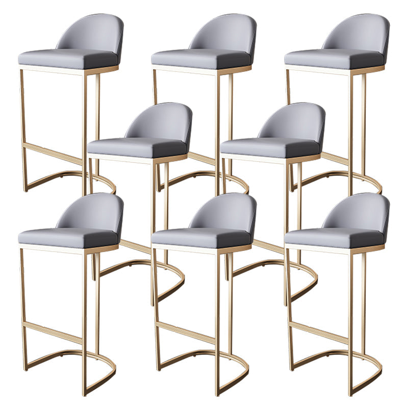 Glam Bar Stools Metal Armless Dining Stools with Gold Metal Base 8 Piece Set Clearhalo 'Bar Furniture' 'Bar Stools' 'bar_stools' 'furn' 'furn_bar_stools' 'Furniture' 'Kitchen & Dining Furniture' 7367065