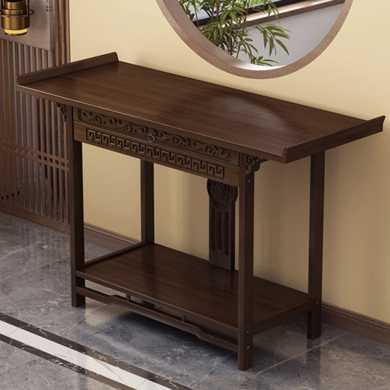 Wood Hall Console Table Mid Century Modern Rectangle End Table