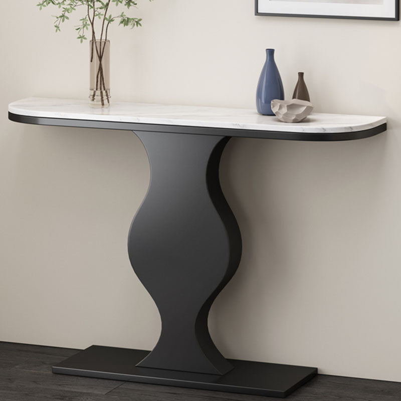 12 Zoll breiter Glamakzent Tabelle Halbmondmetallkonsole Tisch